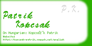 patrik kopcsak business card